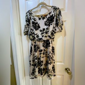 Black and white flower patterned dress